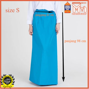 Sekolah Menengah Kain Kurung T/Blue Getah + Zip｜Student Girl School Long Skirt｜ComfortSecondary School｜ Talaso/TC/Koshibo