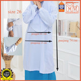 Baju Kurung Sekolah Putih Lengan Cekak｜Student Girl School Uniform｜Sleeve Cuff｜White Baju Kurung｜Comfort｜Primary / Secondary School｜Sekolah Rendah & Menengah