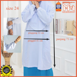 Baju Kurung Sekolah Putih Lengan Cekak｜Student Girl School Uniform｜Sleeve Cuff｜White Baju Kurung｜Comfort｜Primary / Secondary School｜Sekolah Rendah & Menengah